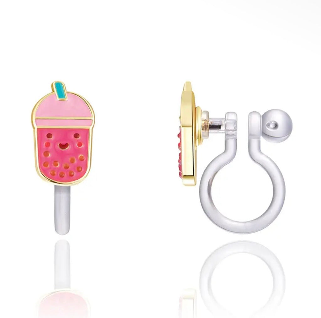 Magische Bubble Tea Clip-on Oorbellen | Zonder Gaatjes