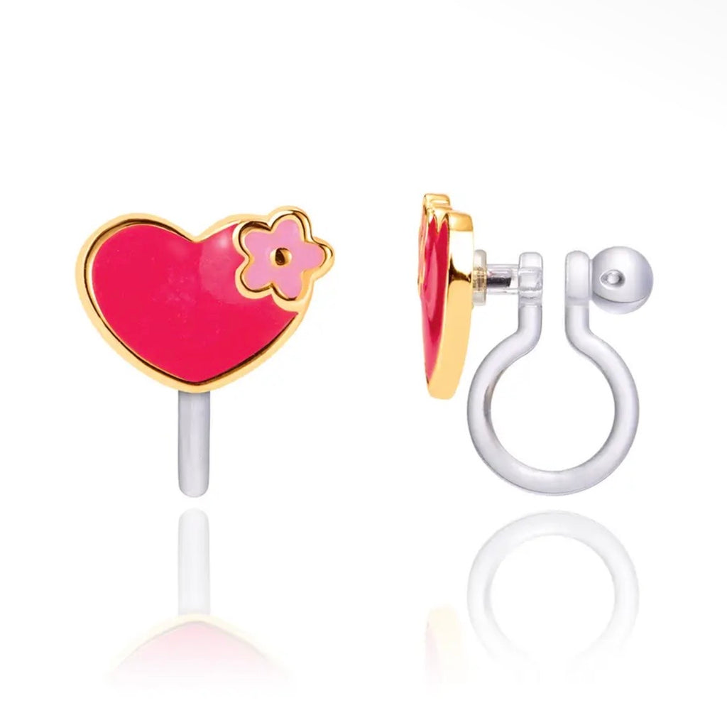 Lieve Hartjes Bloem Clip-on Oorbellen | Zonder Gaatjes