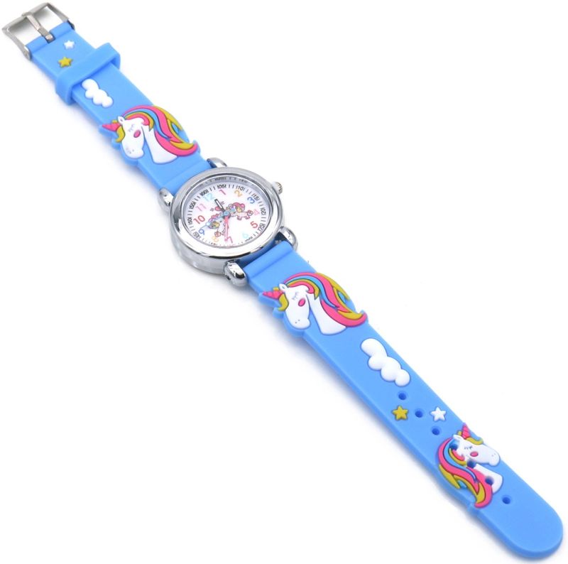 Magisch Eenhoorn Horloge | Blauw met regenboog eenhoorns